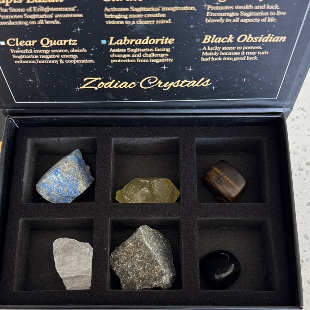 Sagittarius Zodiac Box with Crystals